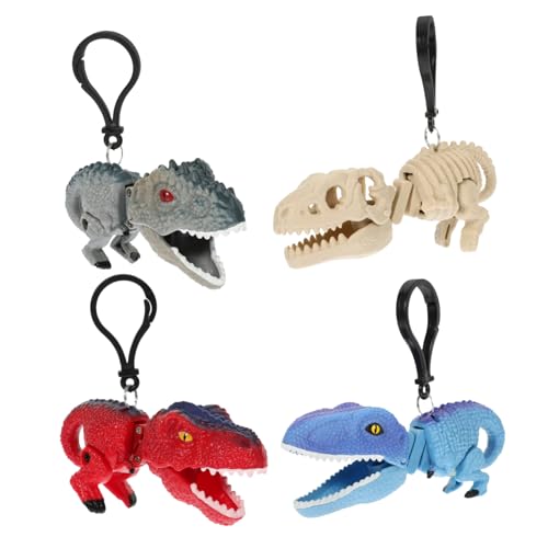 COSMEVIVI 4 Stück Dinosaurier Spielzeug Clip Kinderspielzeug Lustiger Streich Requisite Handtasche Hängende Dekoration Kniffliges Spielzeug Rucksack Hängender Anhänger Spielzeug von COSMEVIVI