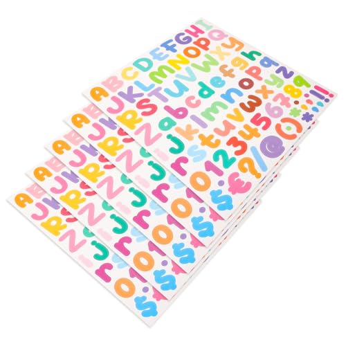 COSMEVIVI 5St Alphabet-Aufkleber Scrapbooking Stickers namens Sticker Buchstaben Aufkleber Namen Sticker Nummern Aufkleber DIY-Aufkleber Scrapbook-Aufkleber Alphabet-Zahlenaufkleber Colorful von COSMEVIVI