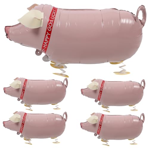 COSMEVIVI 5st Ballon Entzückende Aufblasbare Spielzeuge Schweinemodellierung Aufblasbar Aufblasbare Tiere - Aufblasendes Aufblasendes Spielzeug Aluminiumfolie Rosa von COSMEVIVI