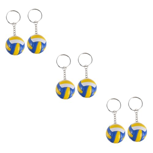 COSMEVIVI 6 Stk Volleyball-modellspielzeug Charme Schlüsselanhänger Basketball- Mini-volleyballbälle Schlüsselbund Dekorativer Volleyball-schlüsselanhänger Autozubehör Tragbar Leder von COSMEVIVI