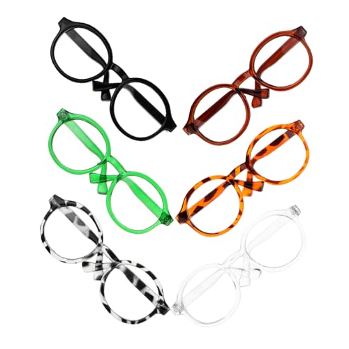 COSMEVIVI 6St Puppenbrille Puppe Verkleidet Brille Kostümzubehör für Minipuppen Katzen-Sonnenbrille Miniatur-Brille Puppenmode Miniaturbrillen Puppe Mini-Brille dekorative Glasdekore Plastik von COSMEVIVI