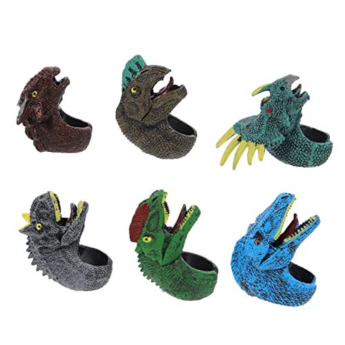 COSMEVIVI 6st Dinosaurier-ring-spielzeug Geschenktüten Kleine Preise Für Kinder Für Belohnungen Tierring Aus Kunststoff Kleine Spielzeuge Für Kinderpreise Plastikring Kinderspielzeug Pvc von COSMEVIVI