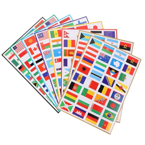 COSMEVIVI 8 Blatt Selbstklebende änderflaggenaufkleber Jubelflaggen Sticker Für Internationale Anlässe Neuartige Weltflaggen Aufkleber Für Dekoration Und Feiern von COSMEVIVI