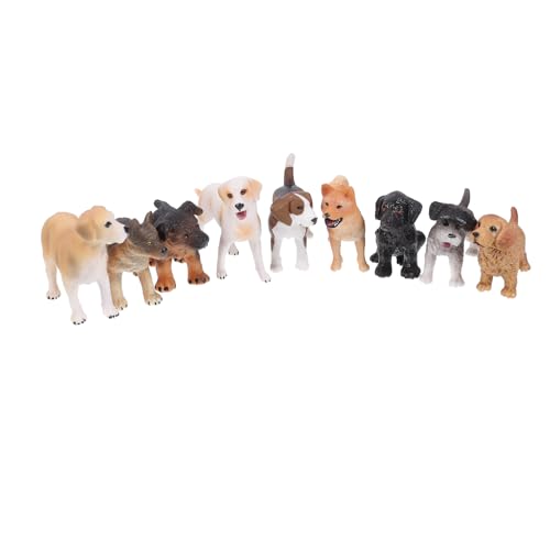 COSMEVIVI 9 Stück Welpenmodell Miniaturlandschaft Hundemodell Mini Hundestatue Spielzeug Miniaturhunde Mini Tierspielzeug Hundefiguren Tiermodell Hund Tischdekoration Mini von COSMEVIVI