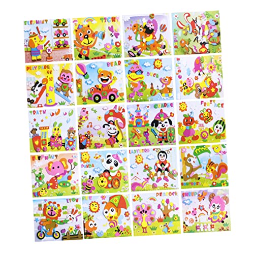 COSMEVIVI Art Activity It 20-teiliges 3D-Mosaik-Bastelset für Kinder pädagogisches Sticker-Spielzeug Mosaik-Sticker-Kunst für Kinder -Sticker-Bastelsets von COSMEVIVI