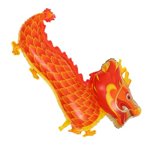 COSMEVIVI Ballon Partyzubehör Zum Thema Drachen Frühlingsfest- Chinesisches Drachendekor Aufblasbare Drachendekoration Chinesische Neujahrsdekorationen Rot Aluminiumfolie von COSMEVIVI