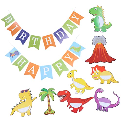 COSMEVIVI Dinosaurier-Geburtstagsdekorations-Banner-Set Partydekorationen zum Thema Dinosaurier aus leicht zusammenzubauendem Material für Jungen- und Mädchenpartys von COSMEVIVI