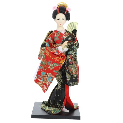 COSMEVIVI Geisha-seidenpuppe Japanische Kimono-mädchenstatue Japanisches Dekor Japanische Puppenstatue Kimono-Puppe Japanische Souvenirs Antike Japanische Puppen Kimono-skulptur Abs von COSMEVIVI