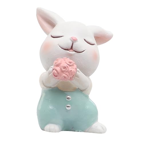 COSMEVIVI Einzigartige Harz Ornament Kaninchen Figur Kuchen Topper für Geburtstag Decor Auto Innen von COSMEVIVI