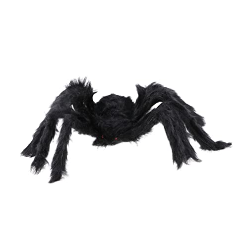 COSMEVIVI Künstliche Spinnen Deko Für Halloween 50cm Schwarze Spinne Perfekte Tisch Und Bar Dekoration Gruselige Spinnen Ornamente Für Halloween Partys Und Events von COSMEVIVI