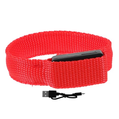 COSMEVIVI LED-Leuchtarmband LED-Glüh-Armbänder Laufarmband Sportliches Handgelenkband aufleuchten party sachen party supplies leuchtende Armbänder Armbänder blinkendes Sportarmband Stoff rot von COSMEVIVI