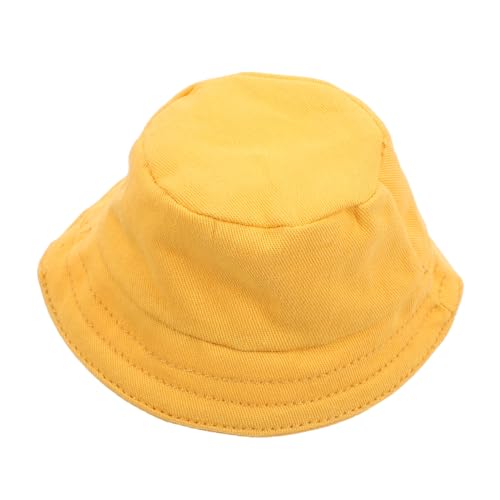 COSMEVIVI Puppenkleidungszubehör Puppenmütze Kleiner Hut Miniaturhüte Miniaturhut Mini-Sombrero-hüte Mini-Miniatur-Hut Puppenhüte Sommer Bucket Hats Kleine Hüte Für Puppen Yellow Polyester von COSMEVIVI