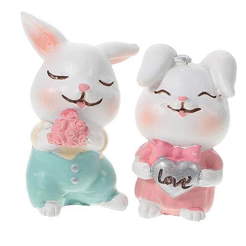 COSMEVIVI Cartoon Kaninchen Kuchen Topper Harz Bunny Kuchen Ornament Home Decor Auto Decor Spaß Kaninchen Figur von COSMEVIVI