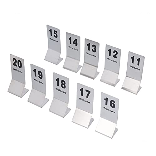 10PCS Table Number Cards Stainless Steel DoubleSided Digital Sign Seat Card 1120 Number, Tent Style Table Number, For Restaurants, Establishments von COSMICROWAVE