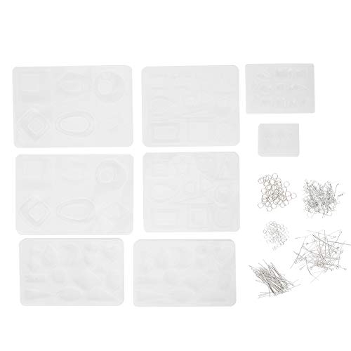 248pcs Ohrringe Gussset, Silikonschmuckanhänger Making -Kit, Easy Craft for Anfängern, umfasst 8 Schmuck, Ohrhaken, T -Form 9 Formnadeln, Kreise von COSMICROWAVE