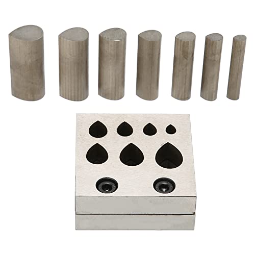 45 Stahlpunschstaber -Scheiben -Cutter -Set, tropfenförmige Schmuckwerkzeuge, professionelle Formung für Handwerksmänner und Amateure, 7PCS -Stempel, flacher Bodendesign für von COSMICROWAVE