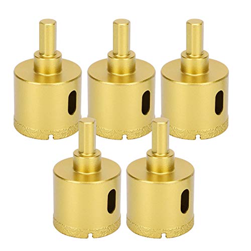 5 pcs Golden Loch Bohrer Bitschneider, Anti -Schlupfgriff, 40 -mm -Lochdurchmesser für Marmorkeramikbetonbohrungen, arbeitet mit Elektro- und Bankbohrer von COSMICROWAVE