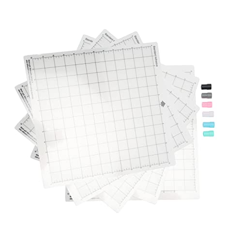 5pcs 12x12in -Kleber -Anti -Schlupf -Gitter -Schneidematte mit Stiftadaptern, kompatibel mit Explore One, Luft, Luft 2, Maker -Medium -Viskosität für Papp, Perlenpapier, Kraft von COSMICROWAVE