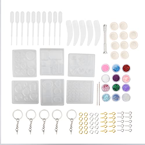 6pcs Silikongelharzguss für den Handwerk Schmuck Anhänger, einschließlich Glitzerpulver und Accessoire, geeignet für Zuhause und Studio von COSMICROWAVE