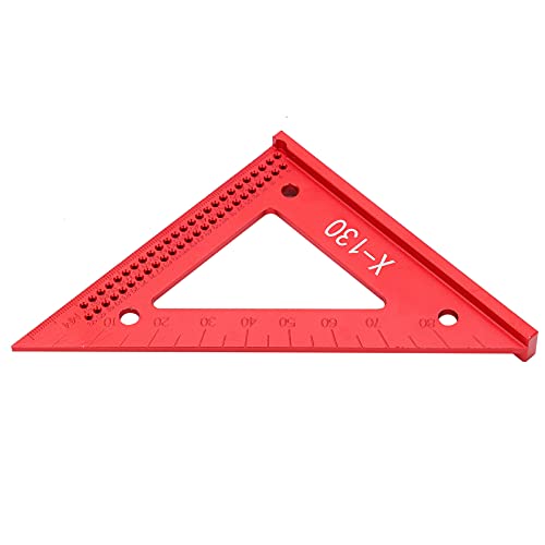 COSMICROWAVE Dreiecksraier, Aluminiumlegiermaterial, 45/90 ° -Winkel, mit Loch für glattes Scribing, Holzbearbeitungswerkzeug, Anodierung, Beweis und robust von COSMICROWAVE