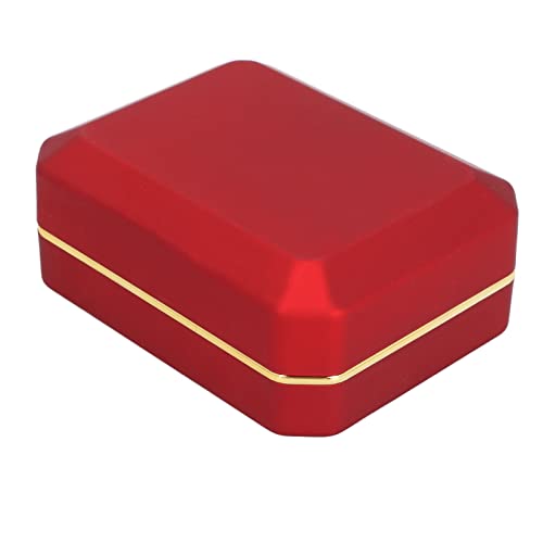COSMICROWAVE Schmuck-Display-Aufbewahrungsbox, Box-Aufbewahrungsschublade, Schmuck-Display-Box, leichte Beflockung innen, Ringe, Anhänger, Geschenkbox, für Verlobungs- und Hochzeitsbedarf (Red) von COSMICROWAVE