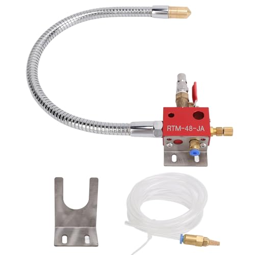 Schneidnebel-Sprühsystem mit Pumpe und Magnetventil, Filtersprüher, Kühlmittelschmier-Sprühsystem, 48 cm Metallschlauch mit weichem Schlauch für CNC-Drehmaschine, von COSMICROWAVE