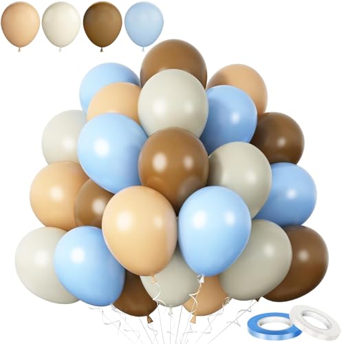 60 Stück 30,5 cm große Retro-Luftballons in Sandweiß und Blau, dicke Latex-Party-Luftballons, Retro-Ballons, Pastellblau, Retro-Ballons, Aprikosen-Luftballons für Hochzeit, Brautparty, Babyparty, von COSORO