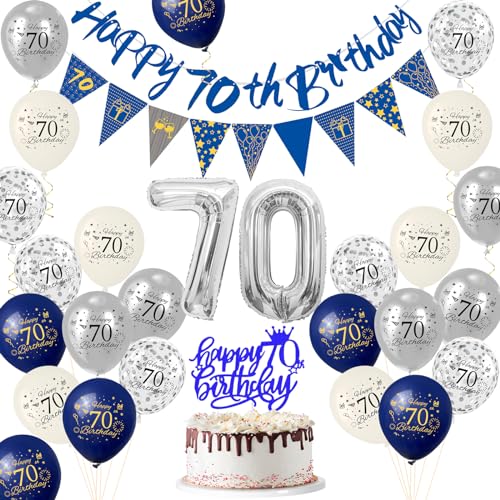 Geburtstagsparty-Dekorationen (Marineblau, Gold: 70. Geburtstag) von COSORO