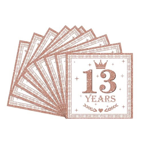 Servietten 13. Geburtstag Mädchen,20 Stück Roségold Geburtstagsservietten,Partyservietten,13. Geburtstag Deko Servietten,Papierservietten für Mädchen Sie 13. Geburtstags Tischdekoration Servietten 13. Geburtstag Mädchen,20 Stück Roségold Geburtstagsservietten,Partyservietten,13. Geburtstag Deko Servietten,Papierservietten für Mädchen Sie 13. Geburtstags Tischdekoration von COSORO