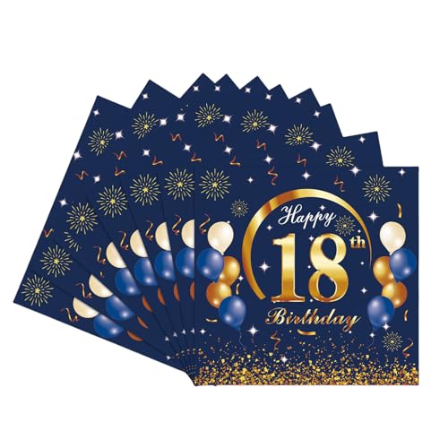 Servietten 18. Geburtstag Mädchen Junge,20 Stück Navy Gold Geburtstagsservietten,Partyservietten,18. Geburtstag Deko Servietten,Papierservietten für Junge Mädchen 18. Geburtstags Tischdekoration Servietten 18. Geburtstag Mädchen Junge,20 Stück Navy Gold Geburtstagsservietten,Partyservietten,18. Geburtstag Deko Servietten,Papierservietten für Junge Mädchen 18. Geburtstags Tischdekoration von COSORO