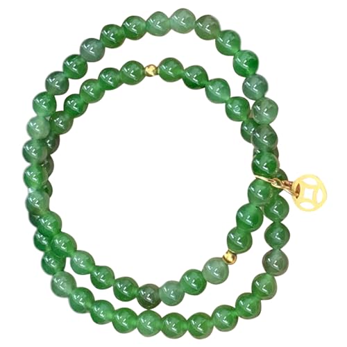 COSSIKA Perlenarmband, 2er-Set, Elegantes kleines Münzarmband, Handkette aus Glasperlen, stilvoller Armbandschmuck im chinesischen Stil für Frauen und Mädchen von COSSIKA