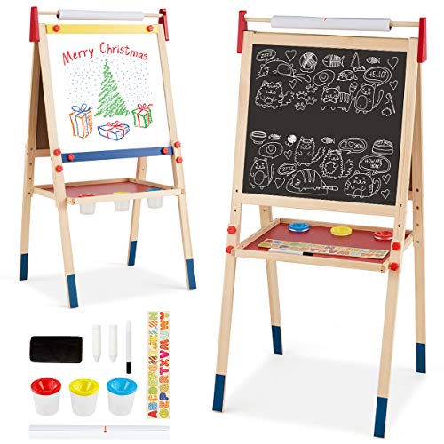 COSTWAY 3 in 1 Kinder Staffelei, Kindertafel doppelseitig, Whiteboard & Kreidetafel & Zeichenpapier, Standtafel, Spieltafel, Holztafel, höhenverstellbar, inkl. Zubehör COSTWAY 3 in 1 Kinder Staffelei, Kindertafel doppelseitig, Whiteboard & Kreidetafel & Zeichenpapier, Standtafel, Spieltafel, Holztafel, höhenverstellbar, inkl. Zubehör von COSTWAY