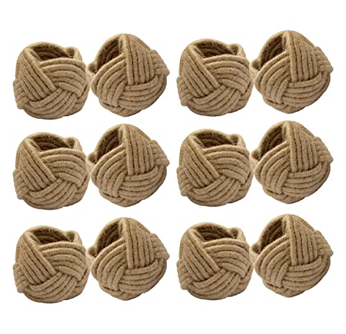 COTTON CRAFT Jute-Serviettenringe – Set von 12 – handgefertigte Juteseil-Esstisch-Serviettenhalter – rustikale Ernte, Herbst, Erntedankfest, Urlaub, Weihnachten, festliches Party-Geschenk, Dekoration von COTTON CRAFT