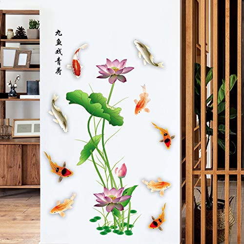 COVPAW® Wandtattoo Wandaufkleber Lotus XXL Blumen Wandsticker Wandbild Bilder Wohnzimmer Schlafzimmer Deco (LOTUS2) von COVPAW