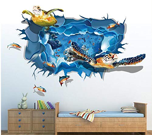 COVPAW® Wandtattoo Wandaufkleber Schildkröte Wandsticker Wandbild Bilder Wohnzimmer Schlafzimmer Deco Badzimmer Kinderzimmer von COVPAW