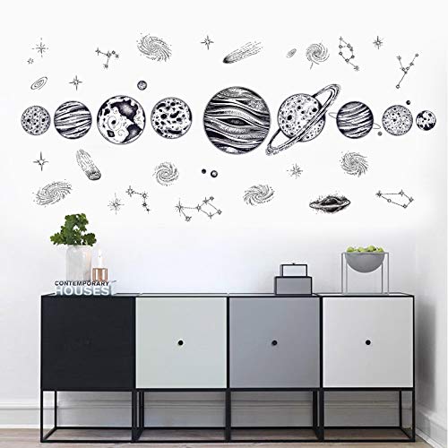 COVPAW® Wandtattoo Wandaufkleber XXL Planet im Sonnensystem Merkur Venus Mars Wandsticker Wandbild Bilder Wohnzimmer Schlafzimmer Poster Mural Home Decor von COVPAW