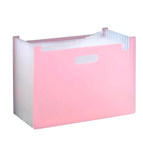 COYOUCO Erweiterbare Aktenordner, 13 Taschen Akkordeon-Akten-Organizer, tragbarer Organizer für monatliche Rechnungsbelege, A4-Format,Rosa von COYOUCO