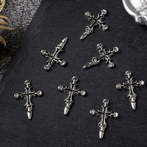 10 Stück 3D-Halloween-Kunst Gothic Totenkopf Strasssteine Vintage Skelett Kunst Schmuck Handwerk von CPAOWEHF