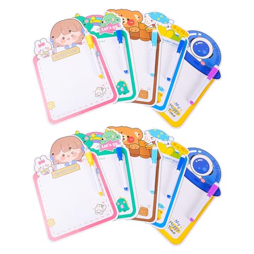 10PCS Cartoon Zeichenbrett Schreibtafel Löschbaren Doppelseitiges Zeichenbrett Kleinkind Zeichenbrett Hängen Memoboard von CPAOWEHF