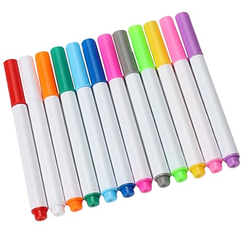 12 Farben verschwindender Stoffmarker, löschbarer Stift, Nähen, Stoffmarker, Stoffmarker, wasserlöslicher Stift zum Nähen von CPAOWEHF