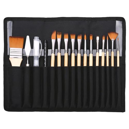 18-teiliger Künstlerpinsel Mit Pinselhalter Ausfallsicherer Nylon Pinsel Perfekt Für Öl Und Acryl Aquarellmalerei von CPAOWEHF