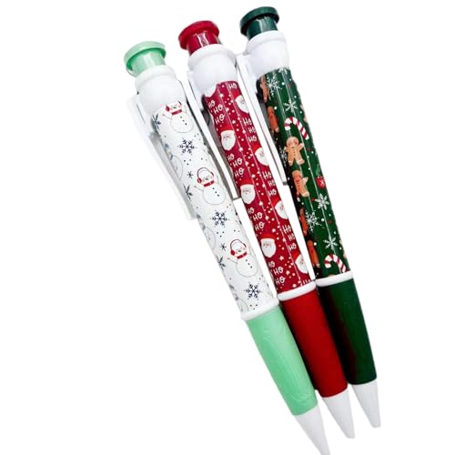 3 lustige, riesige Kugelschreiber, Weihnachtsmotiv-Kugelschreiber, einziehbar, riesiger Stift für Jungen, Mädchen, Studenten, Belohnungsstrumpffüller von CPAOWEHF