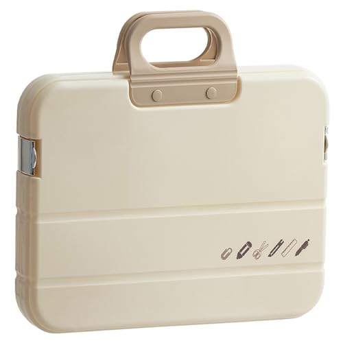 A 4 File Storage Box with Handle Multifunctional File Box Document Box School Office Supplies for Work Use von CPAOWEHF