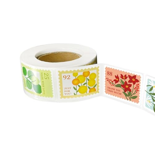 CPAOWEHF 1 Rolle Selbstklebende Geschenkaufkleber Retro Blumen Etiketten Aufkleber Vintage Blumen Etiketten Glas Etiketten Aufkleber Für Die Küche von CPAOWEHF