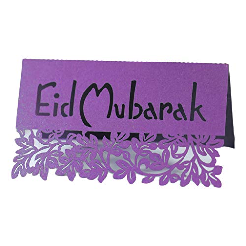 CPAOWEHF 100 Stück Eid Table Einladung Tischkarten Aushöhlen Blatt Buchstaben Papier Tischkarte Party Dekor von CPAOWEHF