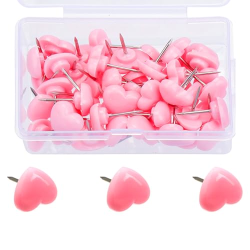 CPAOWEHF 50/100/150Pcs Herz Push Pins Für Schule Büro Bulletin Board Kork Bord Anschlagbrett Pin Zeichnung Pins Karte Pins von CPAOWEHF