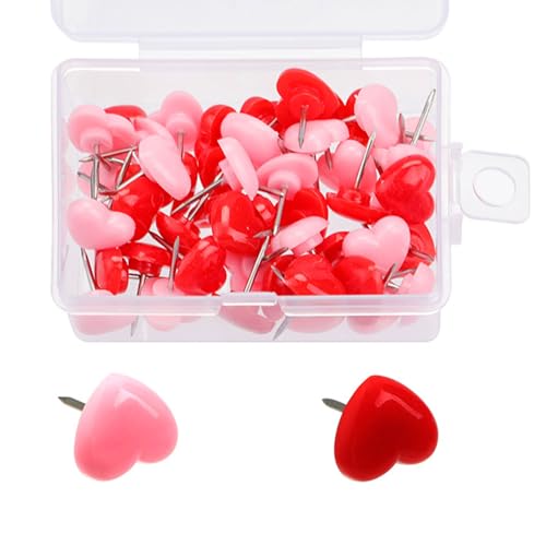 CPAOWEHF 50/100/150Pcs Herz Push Pins Für Schule Büro Bulletin Board Kork Bord Anschlagbrett Pin Zeichnung Pins Karte Pins von CPAOWEHF