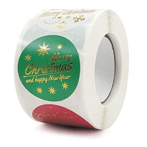 CPAOWEHF 500 Stück Frohe Weihnachten Aufkleber Etiketten Rolle 4 Designs Dekorative Briefumschläge Siegel Aufkleber für Karten Box von CPAOWEHF