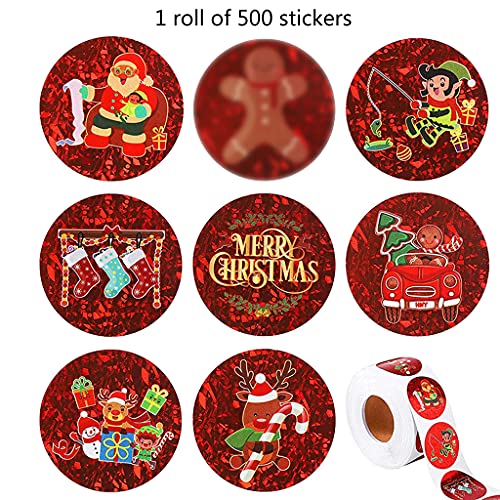 CPAOWEHF 500 Stück Weihnachtsaufkleber, Weihnachtsmann, dekorative Siegel-Etiketten, 8 Designs für Backen, Paket, Umschläge, Schreibwaren, Dekoration von CPAOWEHF