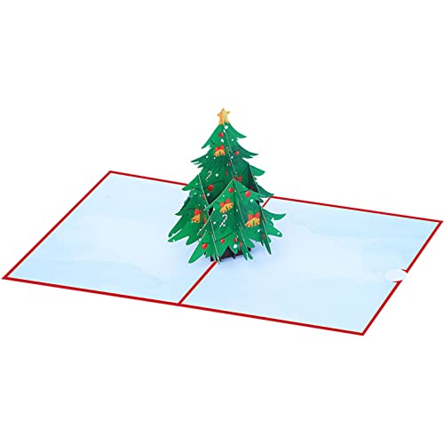 CPAOWEHF Handgefertigte 3D-Weihnachtskarten für Erwachsene oder Kinder, grüner Baum, 12,7 x 17,8 cm, Papier-Liebesbaum für Karten für alle Anlässe von CPAOWEHF